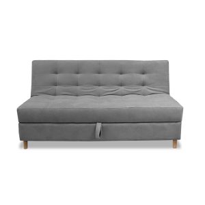 Sofacama Baul Lugano 3 Posiciones Gris + Cojines