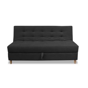 Sofacama Baul Lugano 3 Posiciones Negro + Cojines