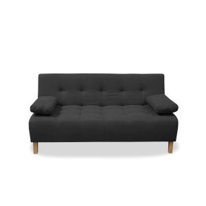 Sofacama Egli 3 Posiciones Reclinable Negro + 2 Cojines
