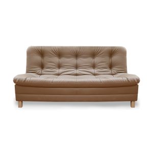 Sofacama Zeink 3 Posiciones Tipo Cuero Camel + Cojines